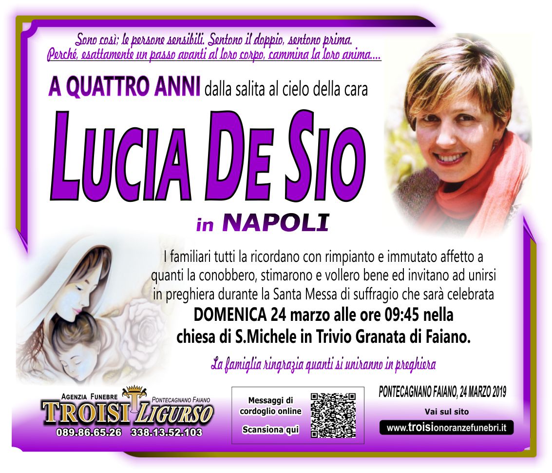 LUCIA DE SIO 4°Anniversario
