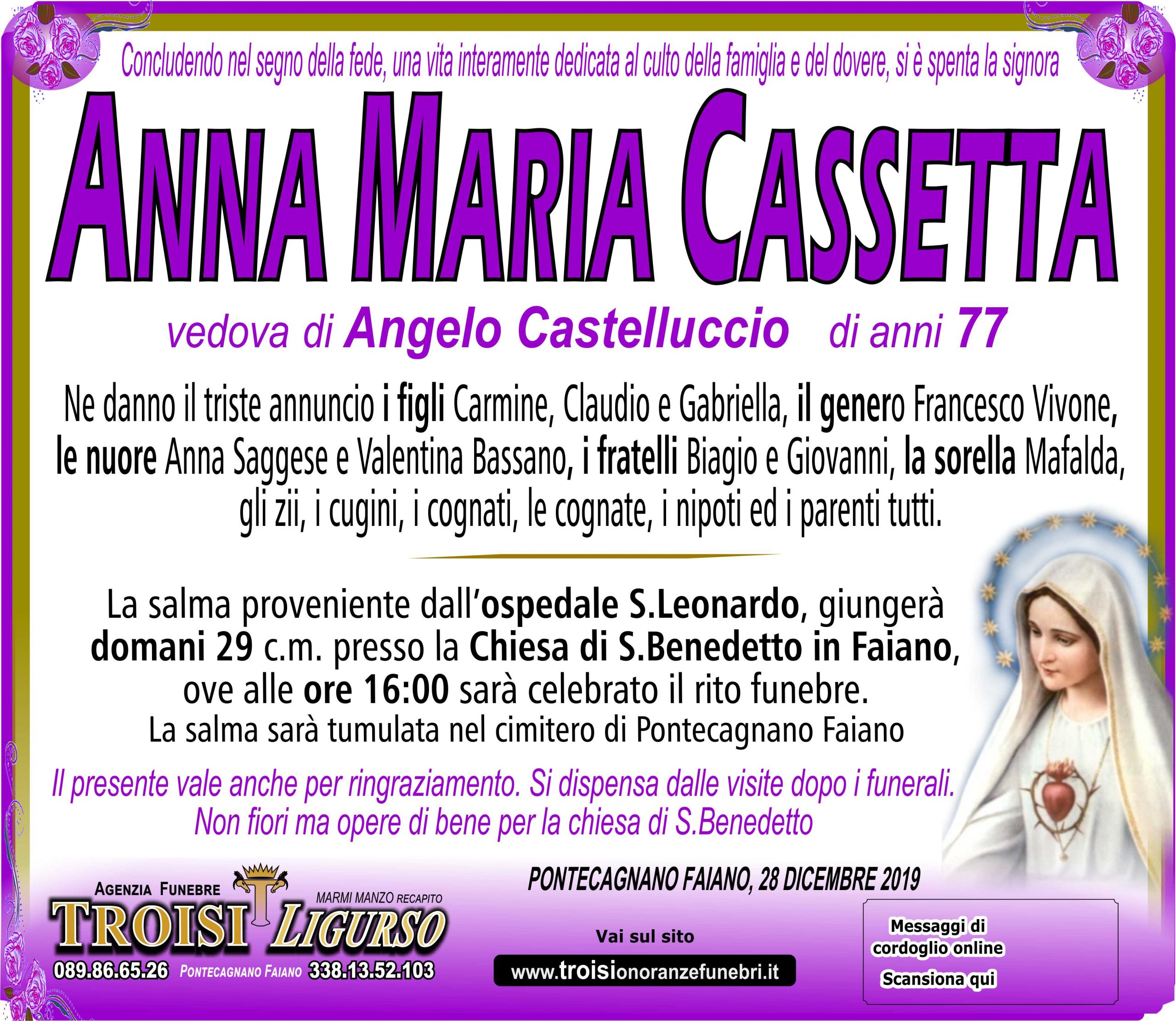 ANNA MARIA CASSETTA